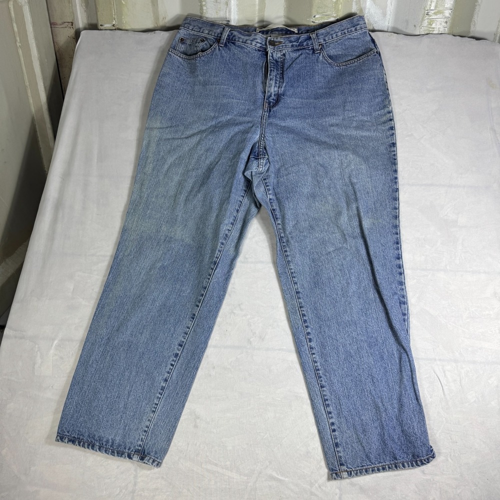 Venezia Womens Easy Fit Straight Leg Jeans Blue Medium Wash Denim High Rise 16